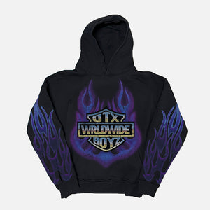 OTXBOYZ WRLDWIDE HOODIE (BLACK/BLUE)